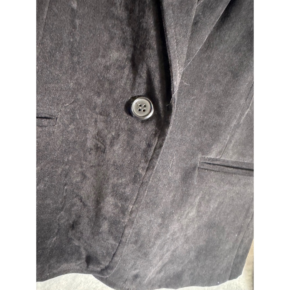 Briggs Petite Womens Black Faux Suede Single Button Blazer Jacket Size 6P - Picture 5 of 8